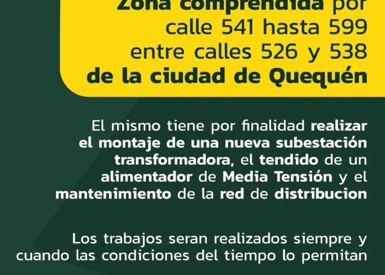 La UPC informó un corte programado de energía eléctrica para este viernes 30 de enero en un sector de Quequén