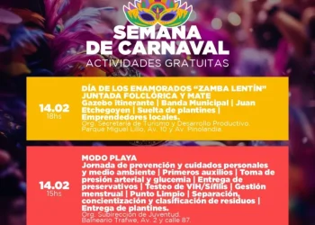 Agenda de actividades programadas para la Semana de Carnaval en Necochea