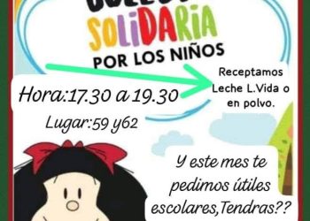 Este viernes se realizará la primera colecta 2026 de 1 Litro de Leche por Mes
