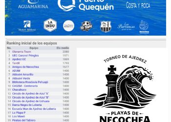 Ultiman detalles del torneo de ajedrez Playas de Necochea