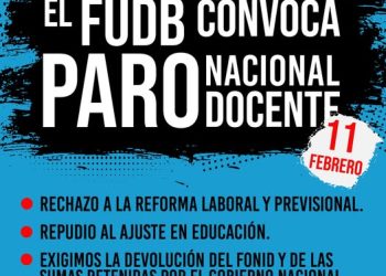 Docentes anuncian un paro nacional para este miércoles 11 de febrero