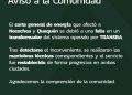 Una falla de un transformador de TRANSBA fue el motivo del corte de luz de este domingo