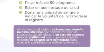 Colecta de sangre el 11 de abril en el Hospital Emilio Ferreyra por el Día Nacional del Donante de Médula Ósea