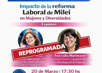 Se reprograma charla sobre el impacto de la reforma laboral en mujeres y diversidades