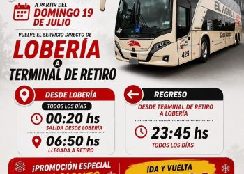 Desde el 19 de julio, Lobería volverá a tener conexión directa con Retiro y sumará destinos del Oeste bonaerense