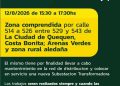 Corte de luz en Quequén para esta tarde de miércoles, informó la UPC