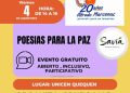 Poesía, arte y participación colectiva para construir paz en Quequén