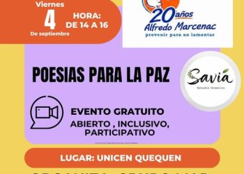 Poesía, arte y participación colectiva para construir paz en Quequén