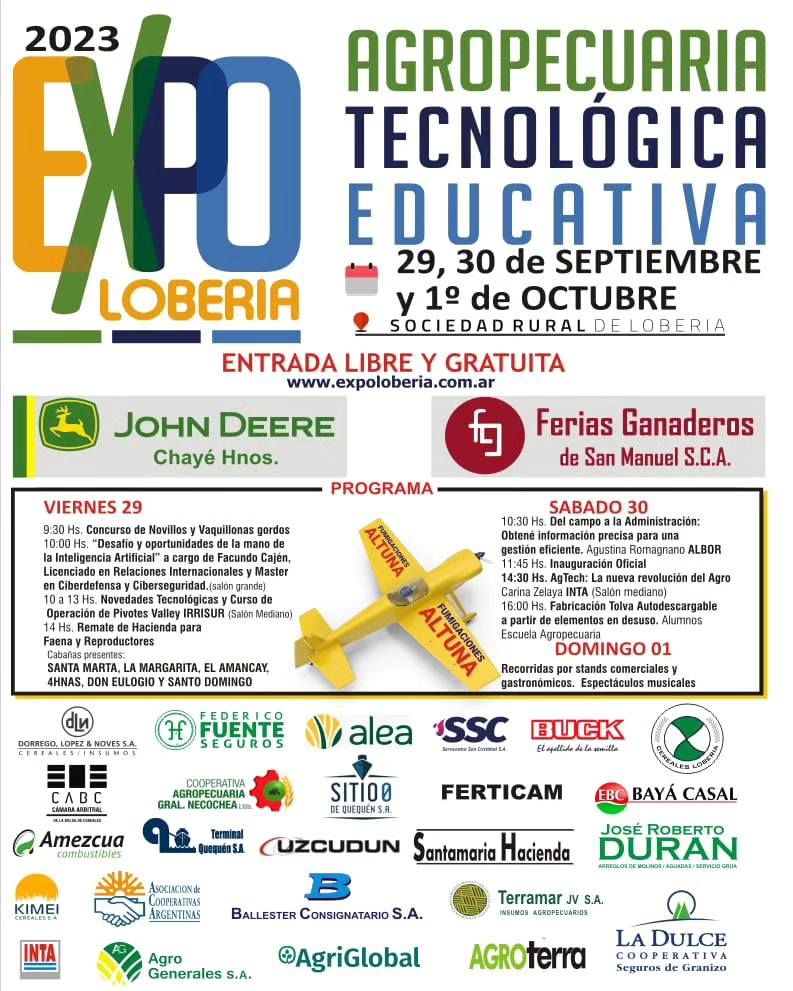 Todo preparado para la Expo Agropecuaria-Técnica-Educativa-Lobería 2023, a realizarse este viernes, sábado y domingo próximos